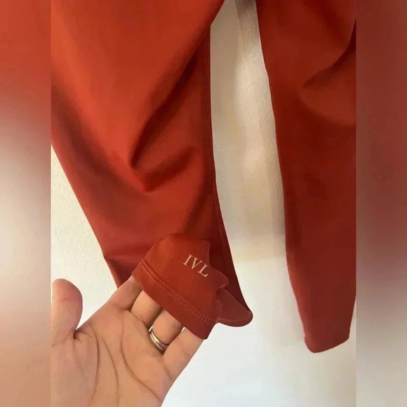 IVL Collective Red Women's Drawcord Pull-On Active Leggings Size 4 - Picture 7 of 8